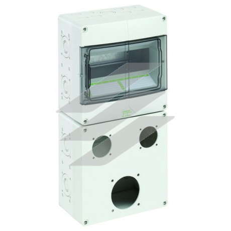 Розподільчий щит STV 912-L для установки штепсельних розеток типу Schuko та CEE 16/32, на 9 модулів, (200х400х122мм), IP44, Spelsberg